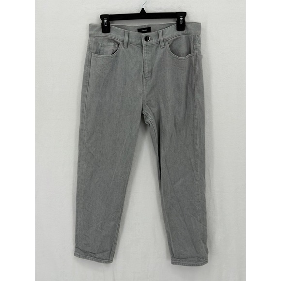 Theory Denim - Theory Jeans Womens 29 Gray Treeca D Colored Drill Slim Crop Casual Comfortable